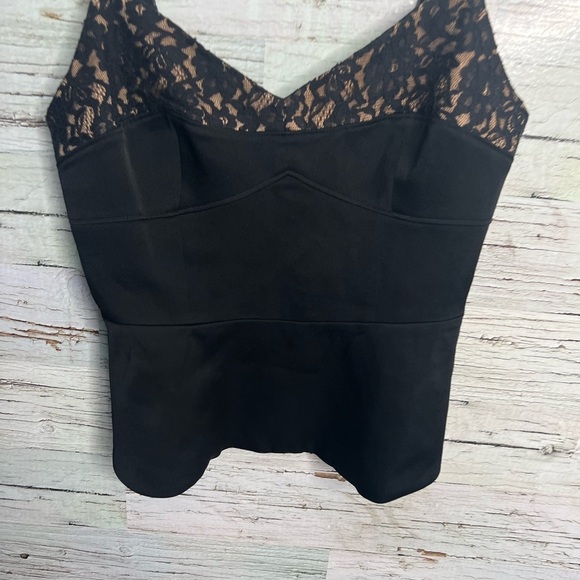 Bcbgmaxazria black tank top blouse lace brown size xs NWT - Picture 2 of 7